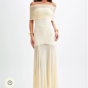 Meshki Caspian Mesh Off Shoulder Maxi Dress - Ivory S